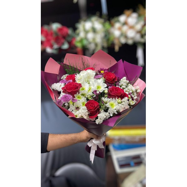 Renkli Gül Buketi